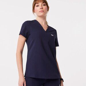 Catarina One-Pocket Scrub Top™ Navy Blue Size M. Regular length